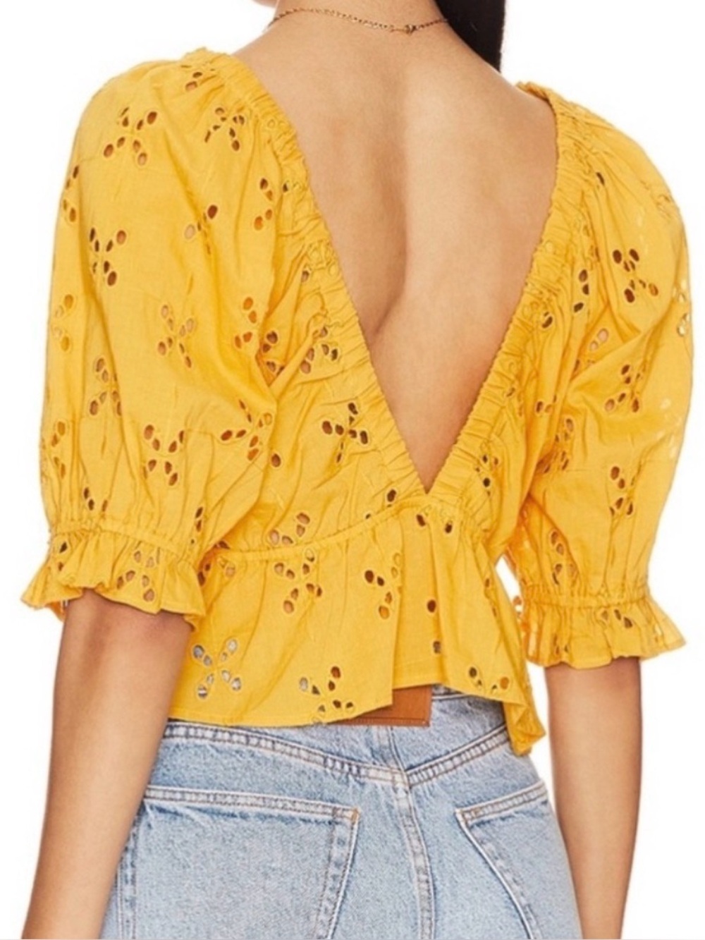 Free People Gardenia Eyelet Summer Top, NEW